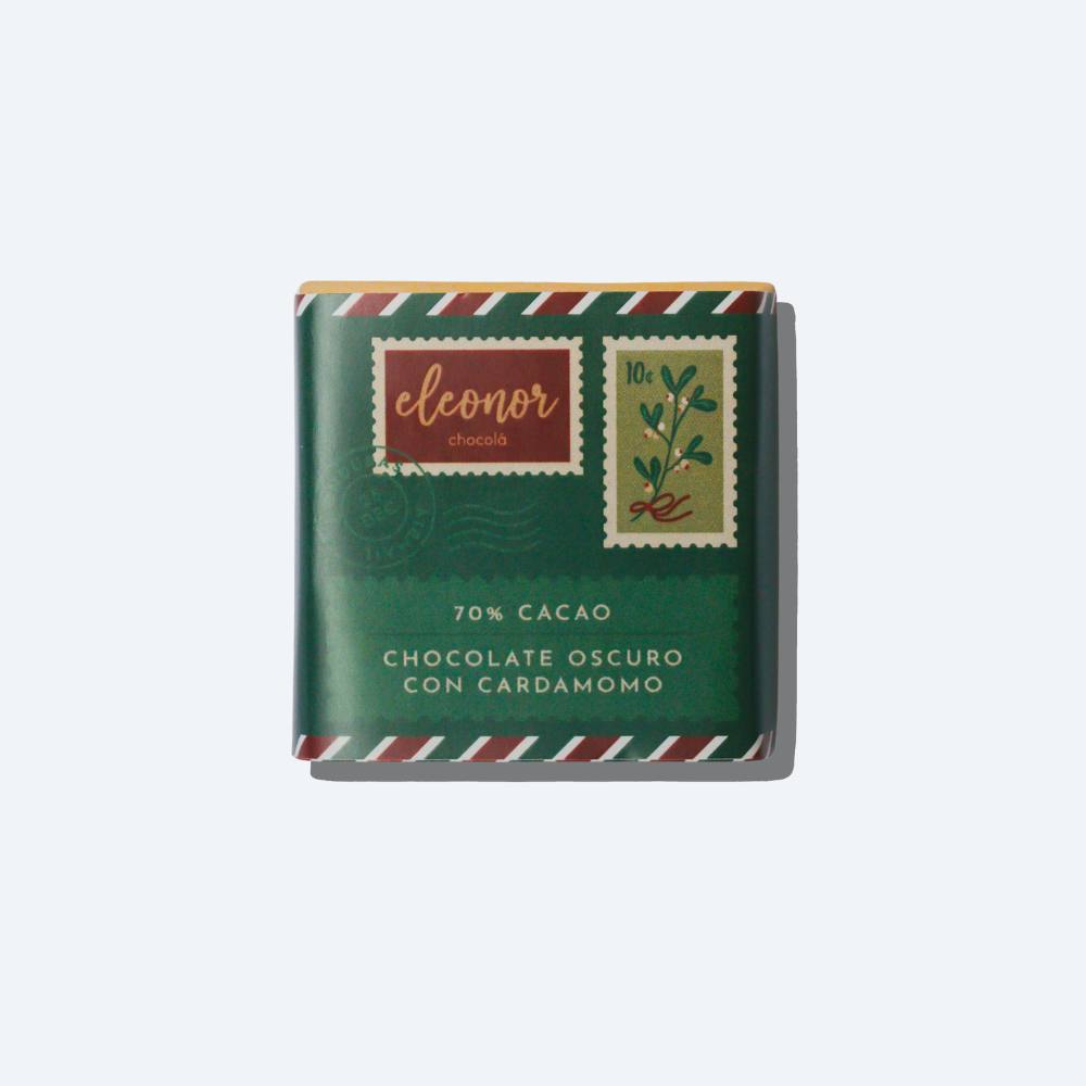 Mini chocolate oscuro con cardamomo 70%