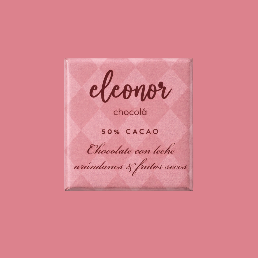 Chocolate Bitesize de leche, arándanos y nueces 50%