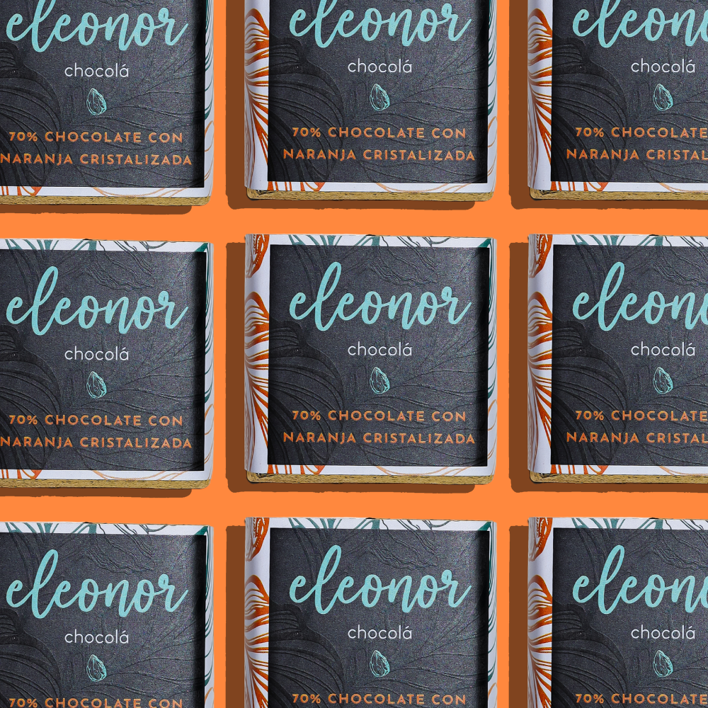 Mini chocolate oscuro con naranja cristalizada 70%