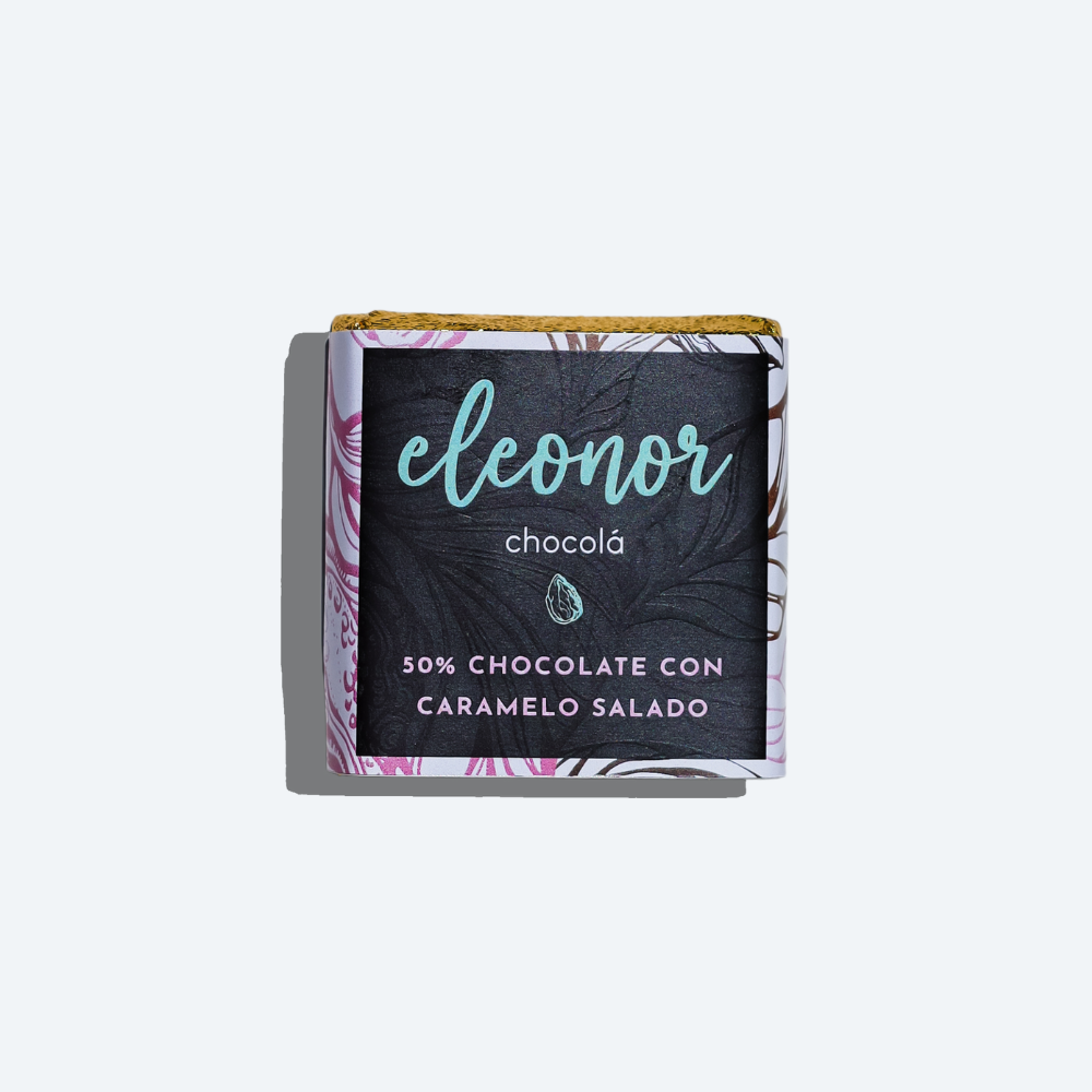 Mini chocolate con leche y caramelo salado 50%