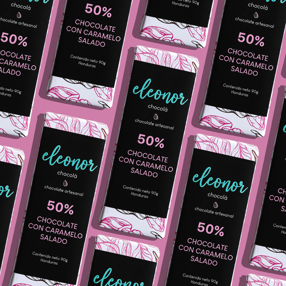 Chocolate con leche y caramelo salado 50%
