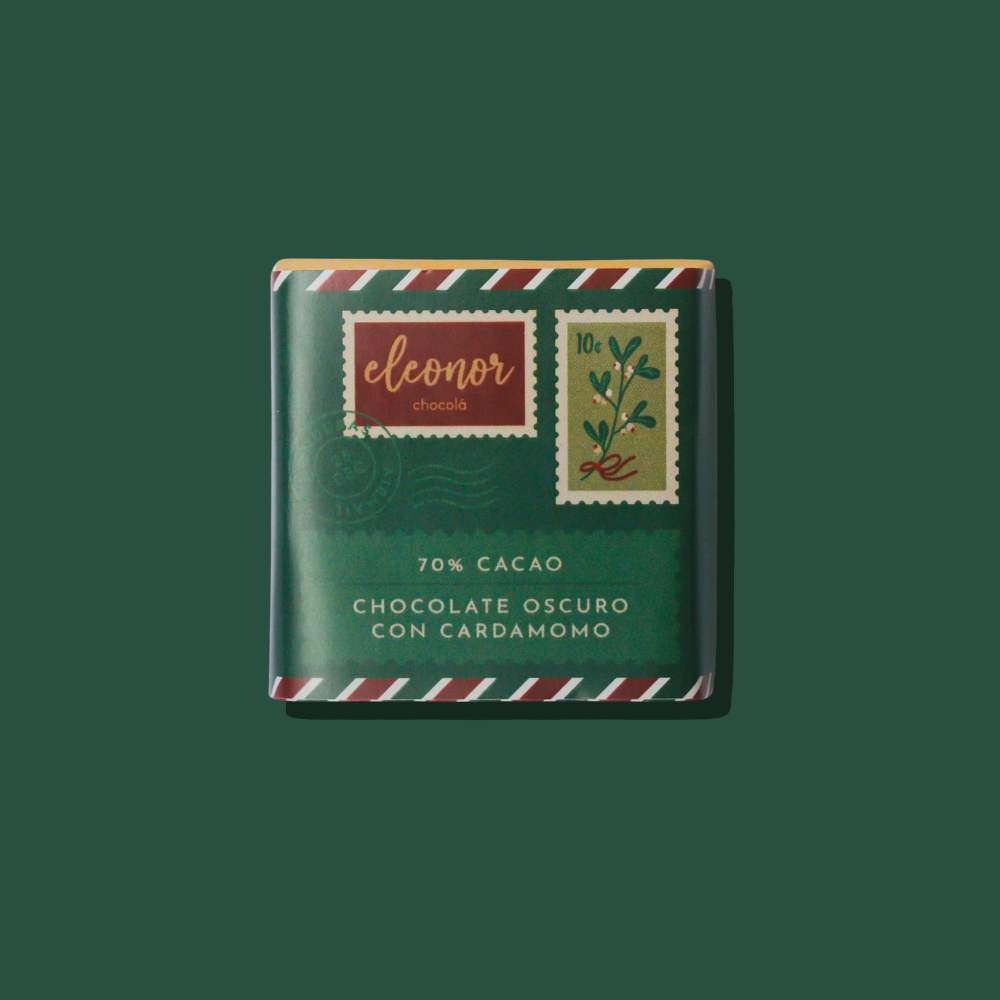 Mini chocolate oscuro con cardamomo 70%