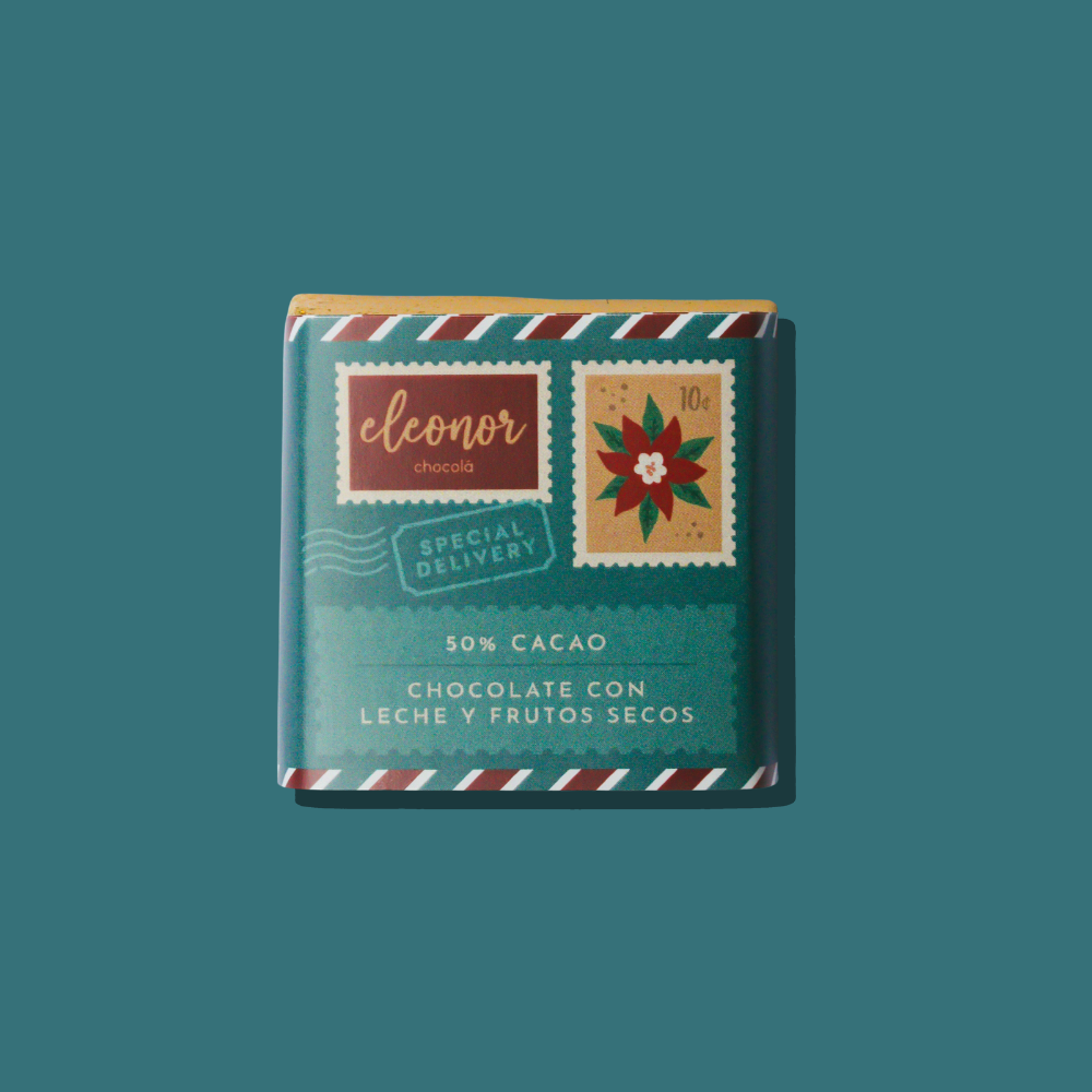 Mini chocolate con leche y frutos secos 50%