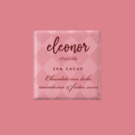 Chocolate Bitesize de leche, arándanos y nueces 50%