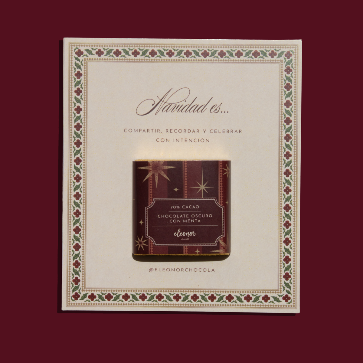 Tarjeta navideña + 1 chocolate 15g