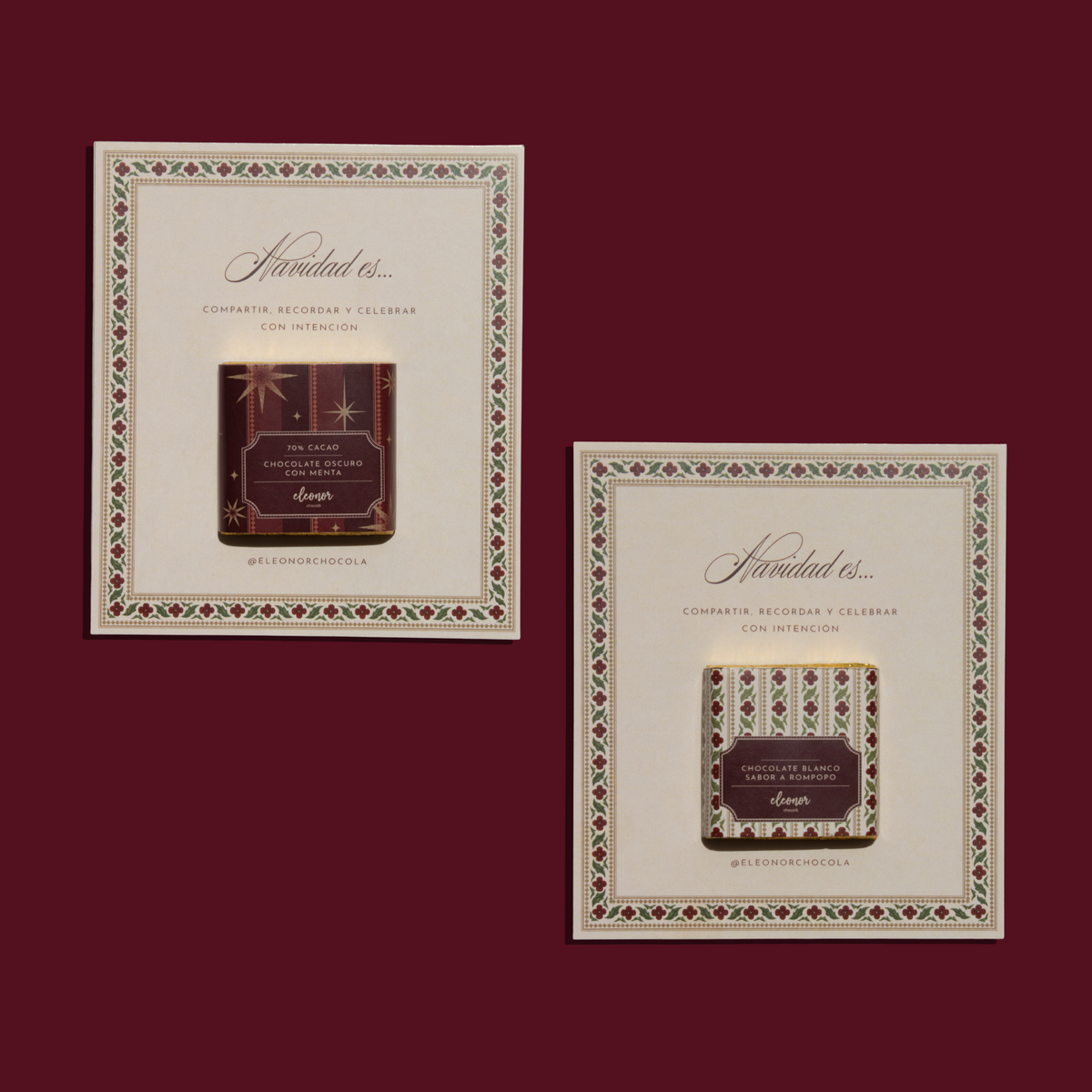 Tarjeta navideña + 1 chocolate 15g