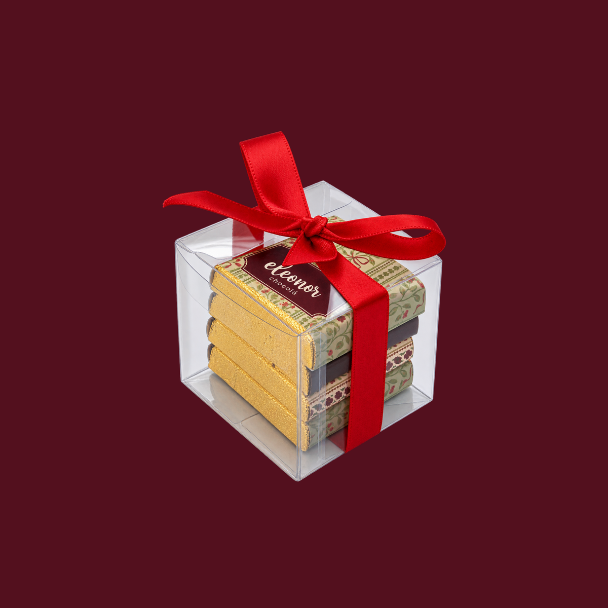 Cajita navideña con 4 chocolates 15g