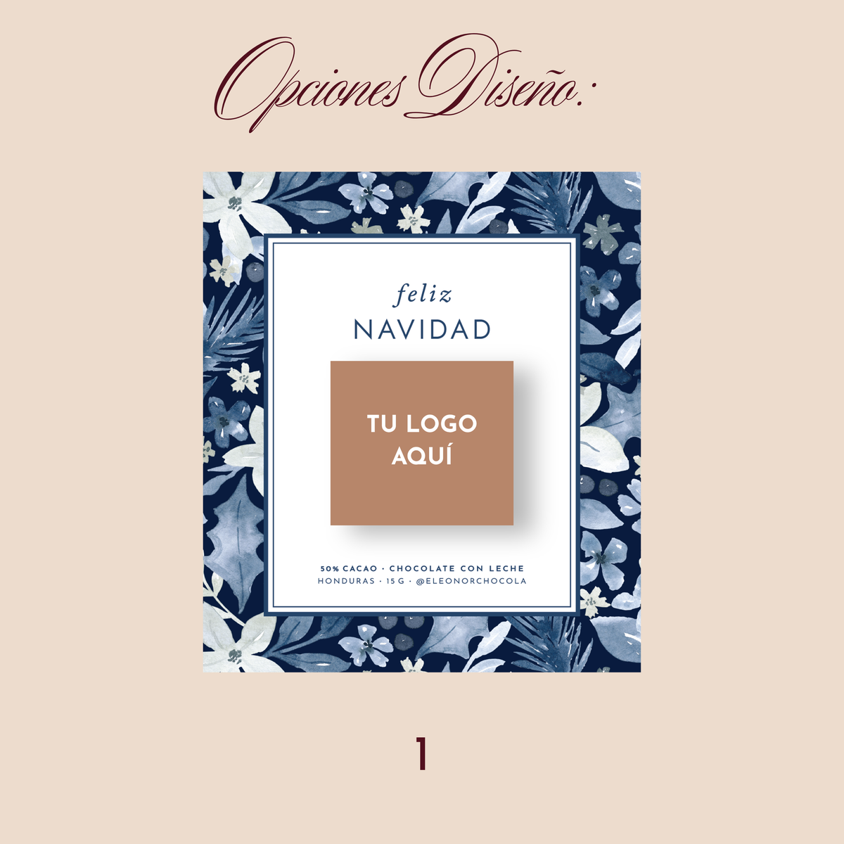 Tarjeta Navideña con Chocolate en Alto Relieve 15 g