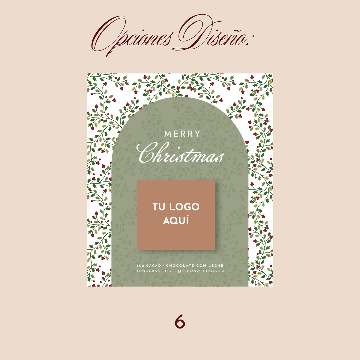 Tarjeta navideña + 1 chocolate 15g