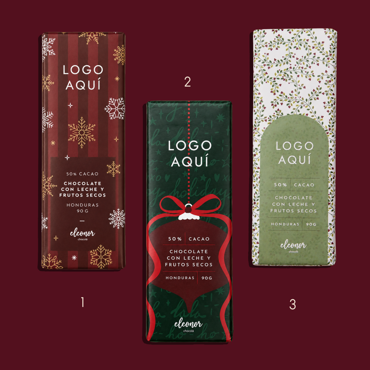 Chocolate navideño personalizado 90g