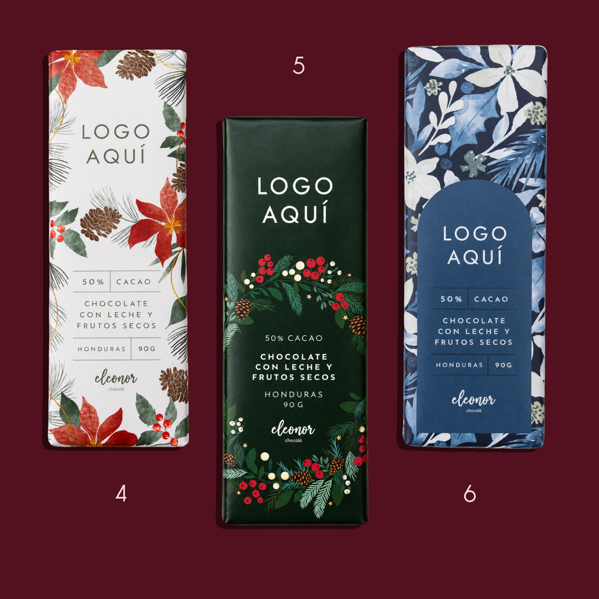 Chocolate navideño personalizado 90g
